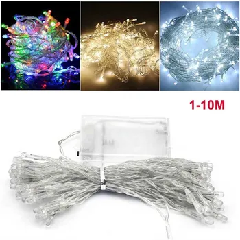 

LED String lights 1-10M Battery Powered Fairy Garland light Christmas New Year Wedding Outdoor Indoor Decoration String Lamps