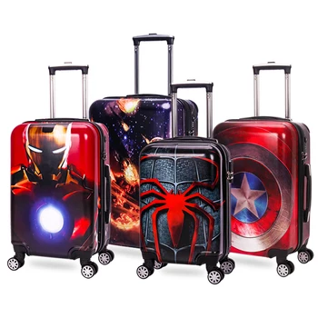 

20 24 inch Zipper frame Cartoon travel bag malas de viagem com rodinhas Anime trolley suitcase carry on luggage bag with wheels