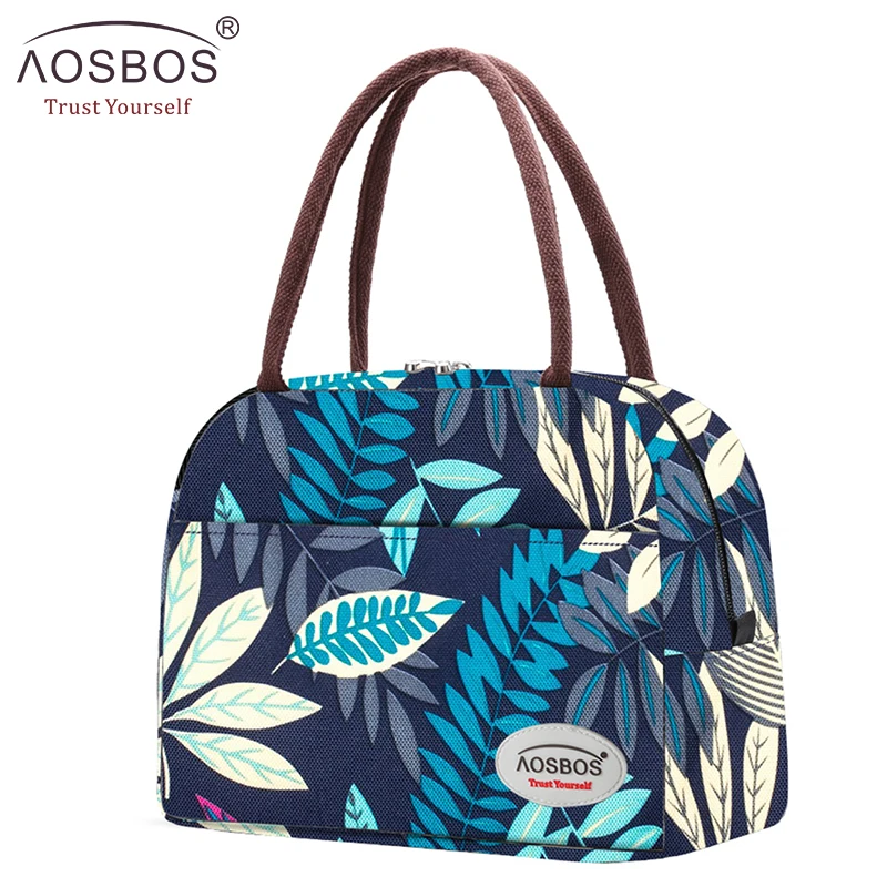 

Aosbos Fashion Portable Cooler Lunch Bag Thermal Insulated Multifunction Food Bags Food Picnic Lunch Box Bag for Men Women Kids