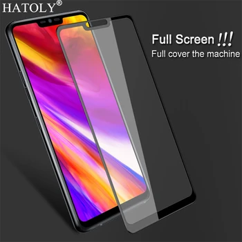 Перейти на Алиэкспресс и купить Закаленное стекло для LG G7, 2 шт., Защита экрана для LG G7 ThinQ, полное покрытие для LG G7 + G710EM LMG710EM, 3D пленка с изогнутыми краями HATOLY