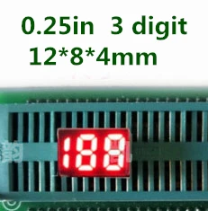 

188 DIGI Common ANODE 0.25 inch red 7 Segment display 0.25" no radix point LED Display 3 Bit Digital Tube Series Voltage Panel
