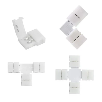 

5pcs 2pin 3pin 4pin 5pin 6pin L T X Shape Quick solderless Corner Connector for rgb CCT rgbw ws2811 ws2812 ws2812b led strip