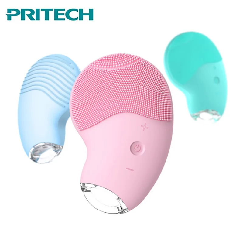 Pritech Electric Facial Cleansing Brush Silicone Facial Brush
