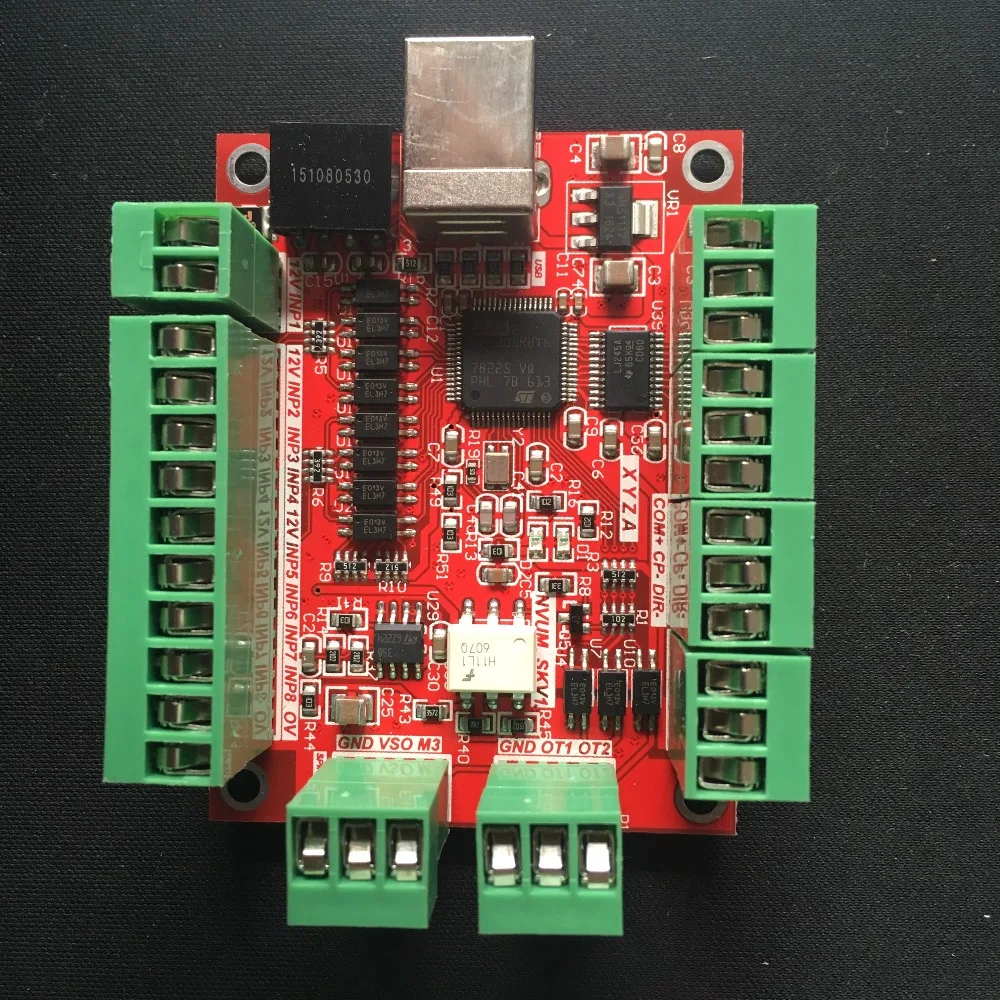 

CNC USB 4 Axis MACH3 100 KHz USB Motion Control Card Breakout Board 12-24V for CNC Engraving