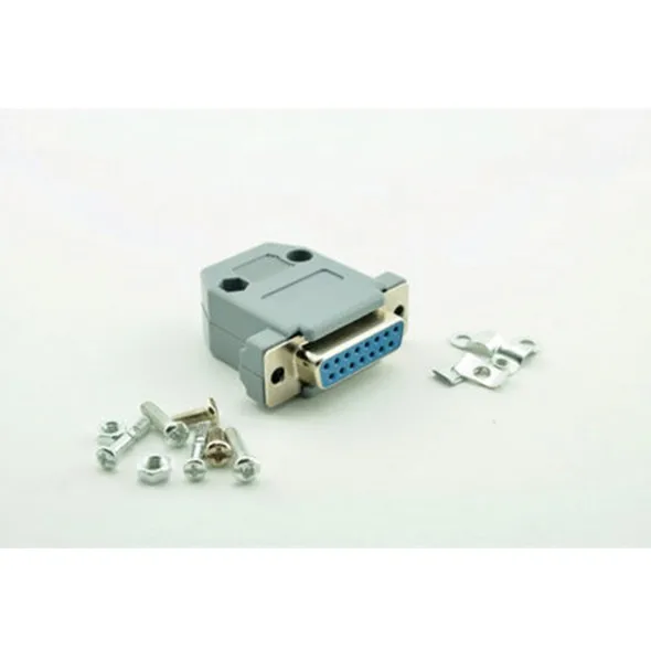 1Pcs VGA D-Sub Two Rows 15 Pin DIY VGA Female+Shell Plastic Adapter Extend Converter VGA Connector For DIY VGA Cable