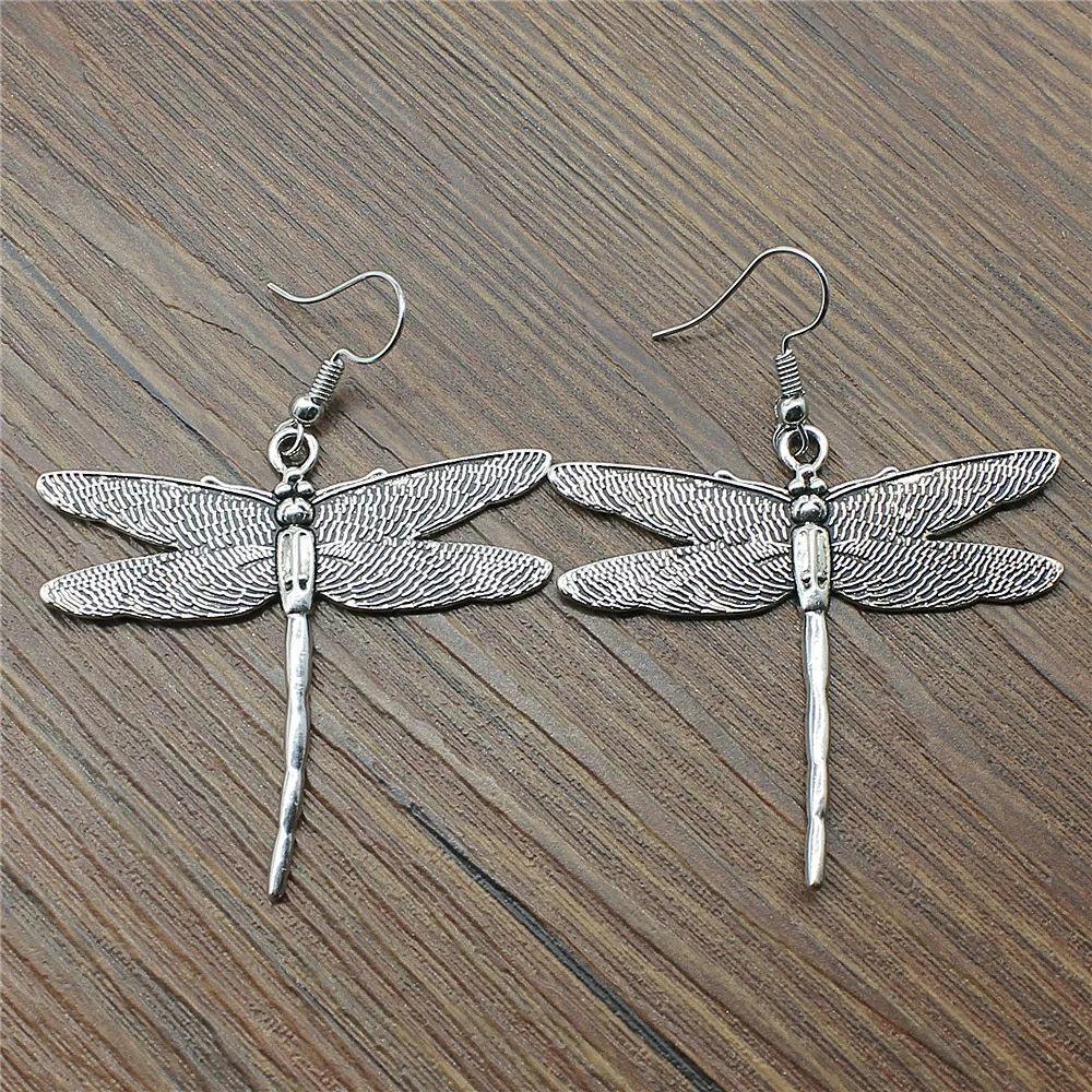 

WYSIWYG Fashion Big Dragonfly Charm Drop Earrings, Handmade Design Earring Jewelry Dropshipping 2018