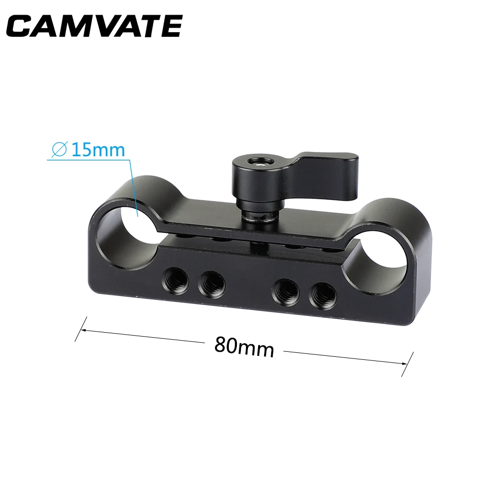 CAMVATE 15 мм двойной стержень зажим адаптер с 1/4 &quot 20 &amp M4 резьбы C2099|Аксессуары для