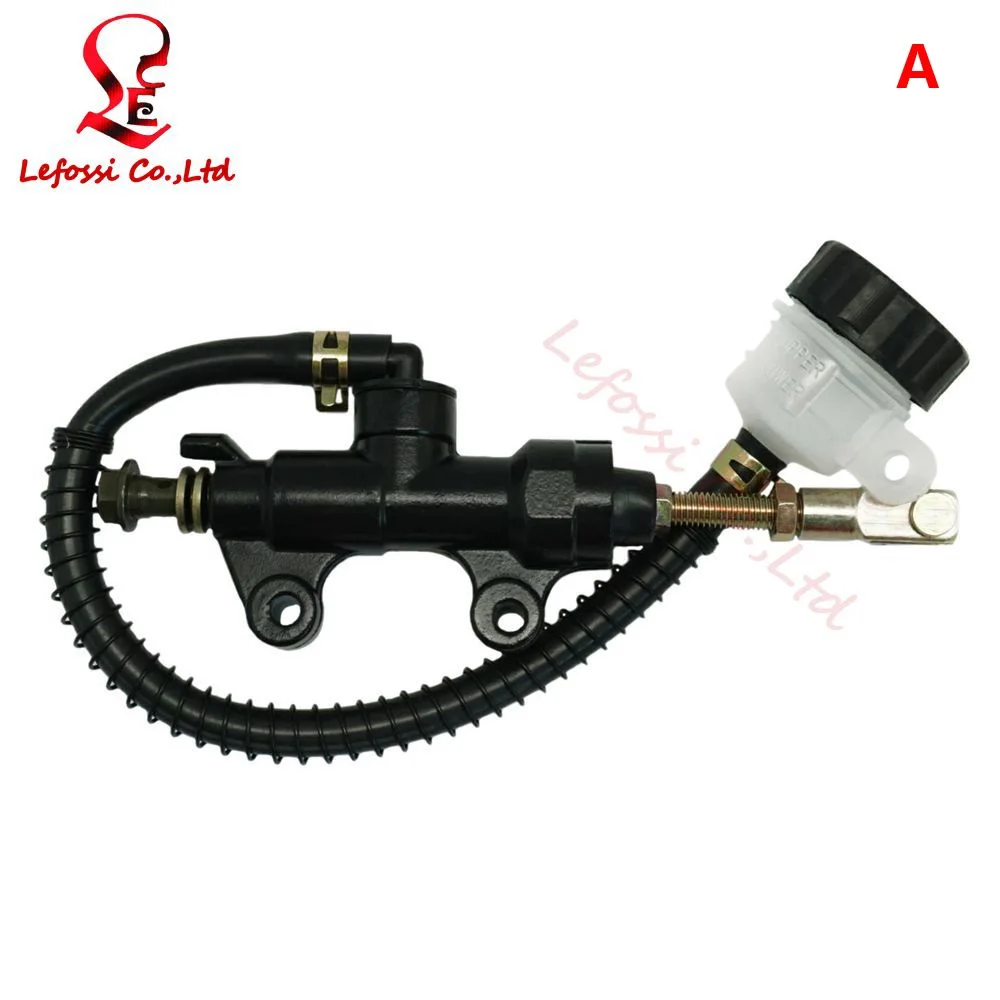 Black Motorcycle Foot Rear Brake Hydraulic Pump Master Cylinder For