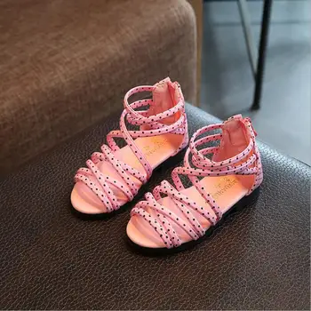

2019 Summer Baby Girls Sandals Roman style Children Sandals Soft bottom Fashion Student Shoes Pink White Black Infant Shoes