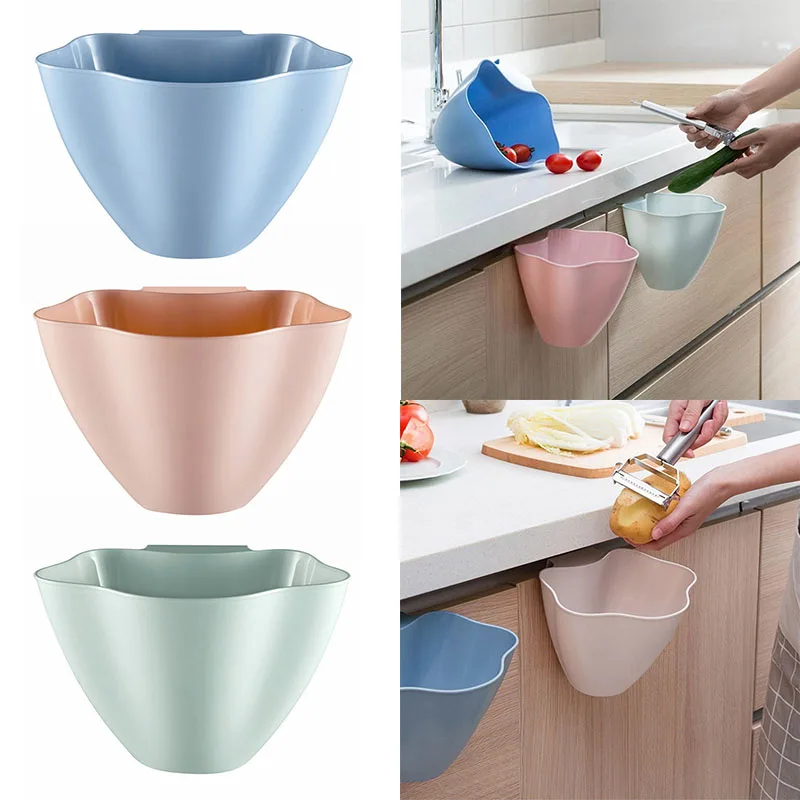 

Multifunction Kitchen Cupboard Door Hanging Garbage Cans Desktop Rubbish Organize Container Debris Trash Bins Storage Box GHMY