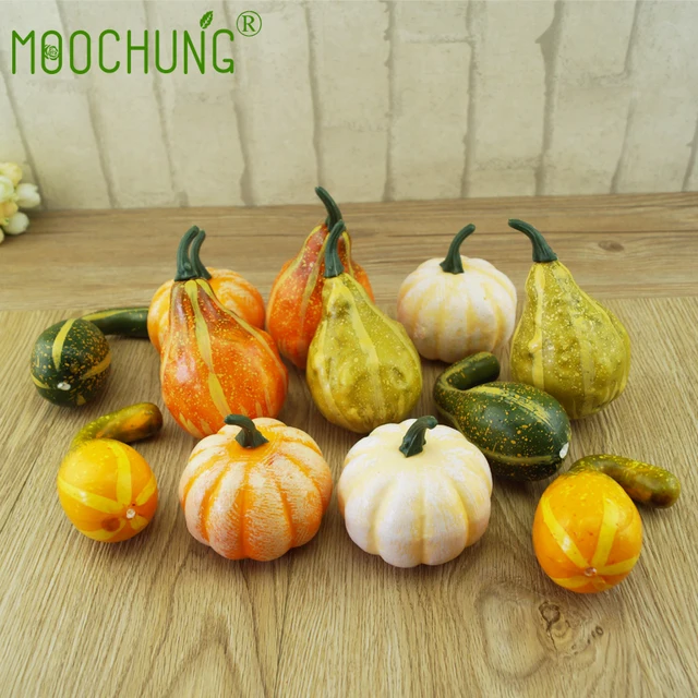 autumn fall decorations artificial pumpkins fake gourds for home