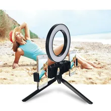 16 см USB кольцевой светильник с регулируемой яркостью для мобильного телефона, фотостудия, макияж, светодиодный светильник для селфи, видео, красивый светильник с треногой