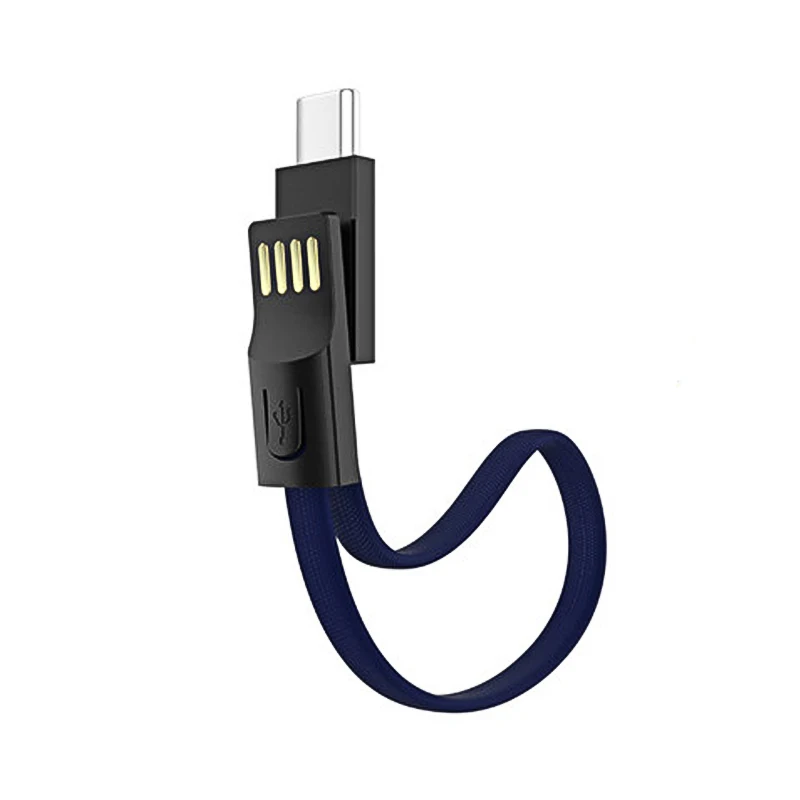 NOHON USB кабель для iPhone Micro type C портативный брелок Быстрая зарядка USB кабель для huawei samsung sony кабели для мобильных телефонов - Цвет: Blue For Type C