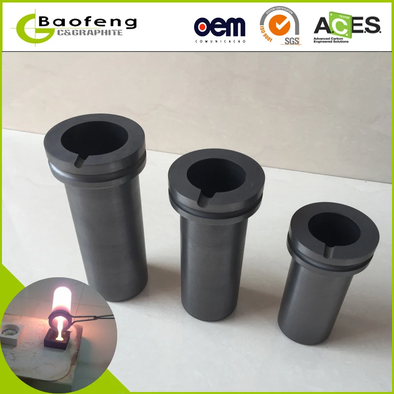 

Free shipping 1kg 2kg 3kg Capacity High Temperature Resistance Bicyclic Graphite Crucible for Metal Melting