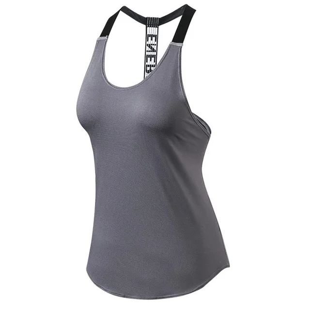 Женский комплект из 2 предметов для йоги, открытая спина, без рукавов, невидимый карман, штаны для йоги, топ, женская футболка, спортивные облегающие леггинсы, брюки - Цвет: Gray vest