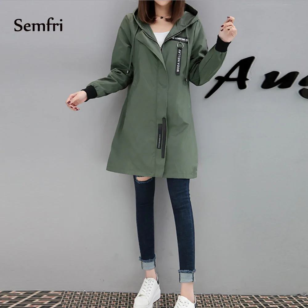 

Semfri Long Slim Slim Baseball Uniform Coats Korean Fashion Loose Version Hooded Jacket Female Jacket New 2019
