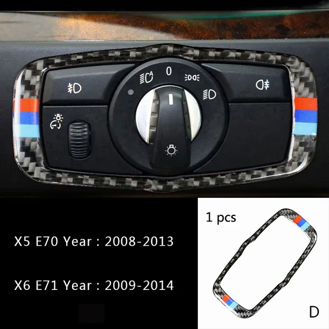 Углеродное волокно для BMW E70 E71 X5 X6 интерьер переключения передач Кондиционер AC CD панель светильник для чтения крышка отделка стикеры аксессуары - Название цвета: Type D