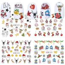 12 видов конструкций переводные наклейки с водой для дизайна ногтей рождественские наклейки для ногтей подарок Олень Снежинки изображения зимние украшения TRBN1009-1020