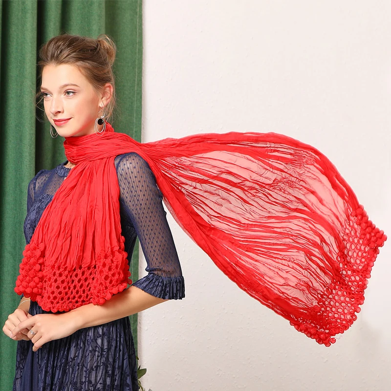 

Pleats scarves shawls multi function new magic tricks multi purpose sunscreen long chiffon free shipping