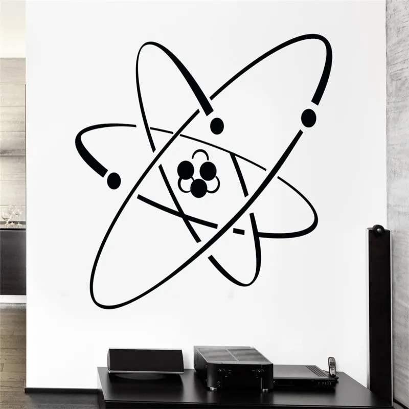 Atom Electron Science виниловая настенная наклейка s декоративная для химии ядерной физики
