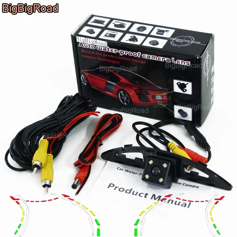 

BigBigRoad Car Intelligent Dynamic Track Rear View Camera Night Vision Backup Reverse Camera For Honda City 2008 2011 2012 2014