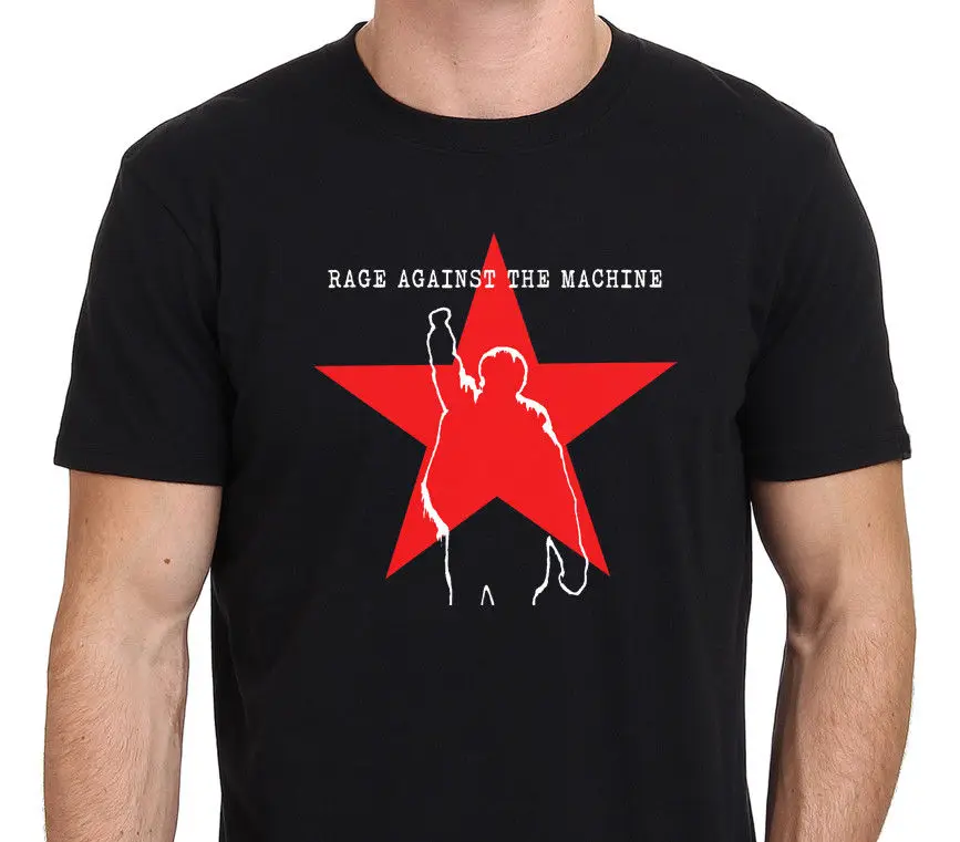 

Gildan Rage Against The Machine RATM Star Logo Men's Black T-Shirt Size S-XXL