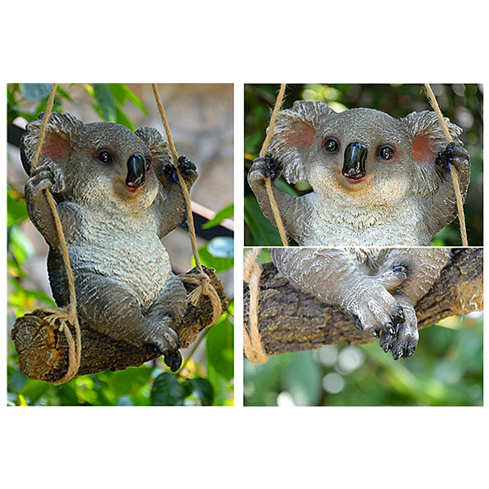 Супер милая Смола моделирование коала Artware украшения Реалистичные Koala фигурки для сада Украшение для сада коричневый серый