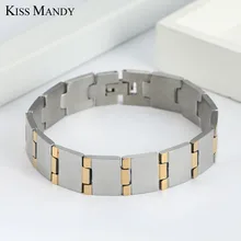 KISS MANDY, мужские браслеты, модные, Прямая поставка, нержавеющая сталь, браслеты, шарм, германий, магнитный браслет, подарок, ювелирное изделие, FB123