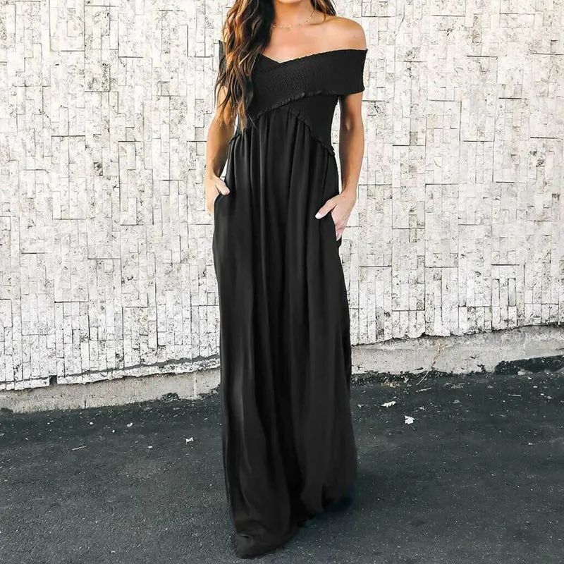 

Summer Sexy Off Shoulder Women Dress Vestidos Verano 2019 New V Neck Club Party Dress Women Boho Long Maxi Dress Beach Sundress