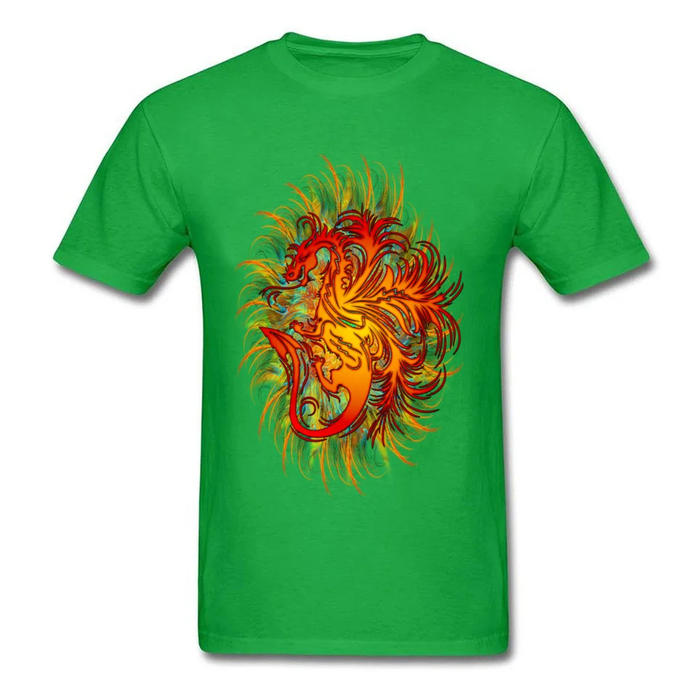 Dragon Psychedelic Fire Summer Fall Pure Cotton Crew Neck Tops T Shirt Short Sleeve Casual Tee Shirt Oversized Top T-shirts Dragon Psychedelic Fire green
