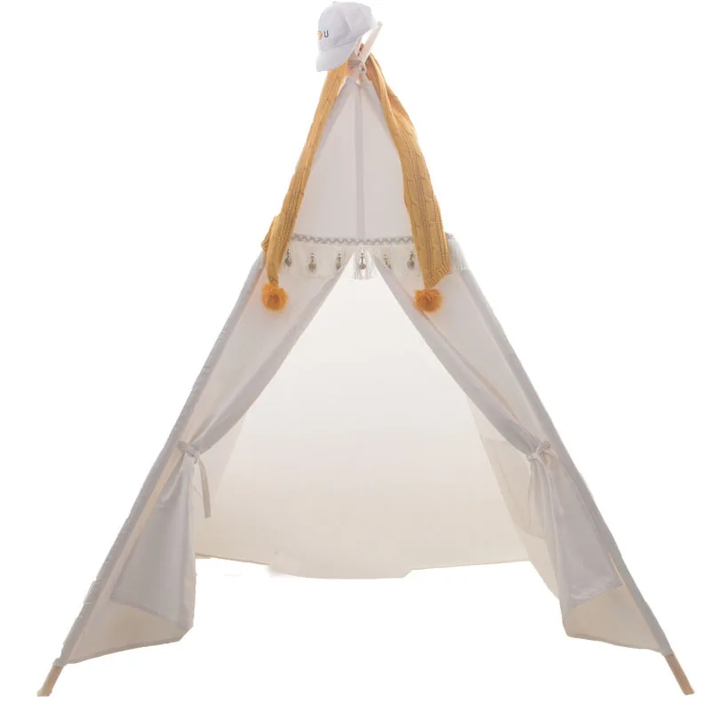 

New Fringed Indian Children's Tent Princess Game House Cotton Indoor Toy House Playhouse for Kids Triangle Folding Playtent