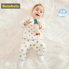 Balabala/мягкие хлопковые штаны без застежки с высокой талией и принтом для маленьких мальчиков и девочек штаны на подгузник трикотажная резинка на талии и кромке для новорожденных