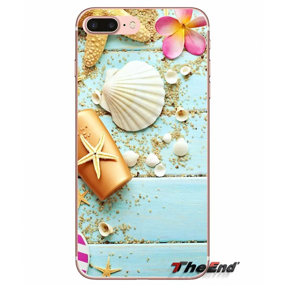 Мягкий чехол для Samsung Galaxy S3 S4 S5 MINI S6 S7 edge S8 Plus Note 2 3 4 5 Grand Core Prime pastel Beach sea Shell Морская