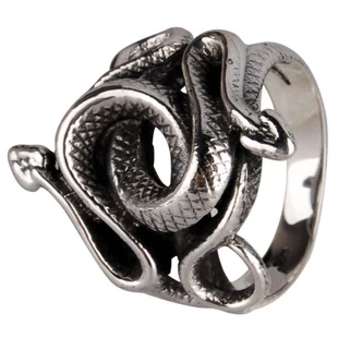 

925 Silver Nature Born Killers Snake Ring Men's Jewelry Free Shipping Wholesale