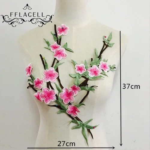 Fflacell 2 шт./пара вышивка нашивки в виде цветков розы для шляпа сумка джинсы с аппликацией в виде ремесла Костюмы аксессуары - Цвет: M2