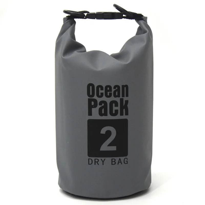 Grey 2L-30L ПВХ Водонепроницаемый сухой мешок океан пакет плавающий гребля Каякинг Кемпинг сухой мешок для кемпинга Пешие прогулки каноэ Рыбалка - Цвет: Grey