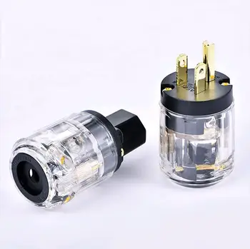 

YJHIFI Transparent Hi-End Hifi Audio AU Power plugs Power Cord with US Plug 1/Pair