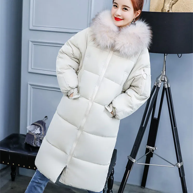 New Women Winter Down Coat Fashion Female Big Fur Collar
