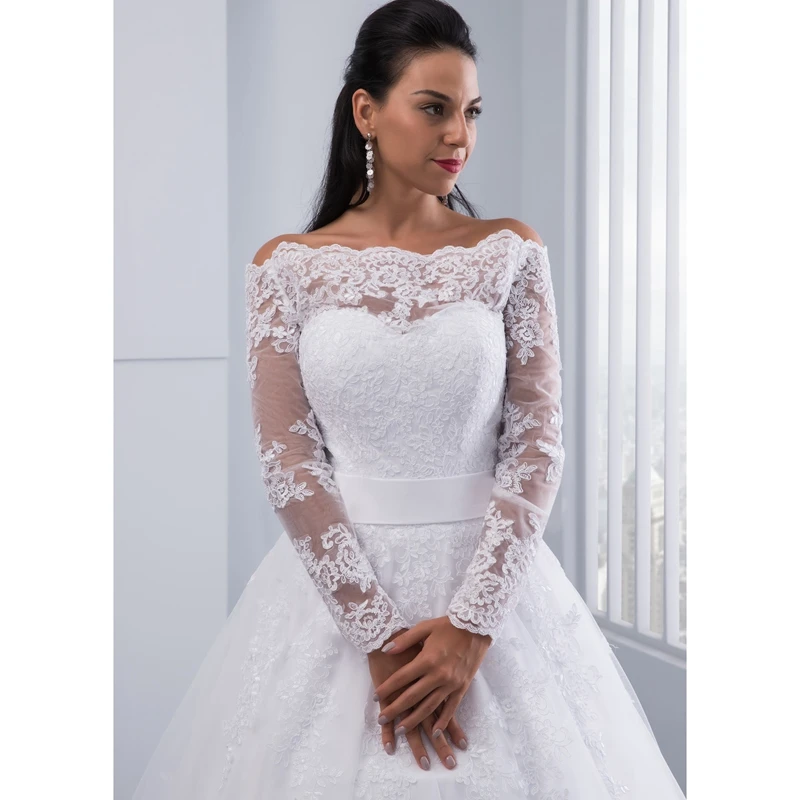 Miaoduo Vestidos De Novia 2019 с длинным рукавом Кружевное Свадебное платье бальное платье Свадебные платья Robe De Mariage свадебные платья bruidsjurk