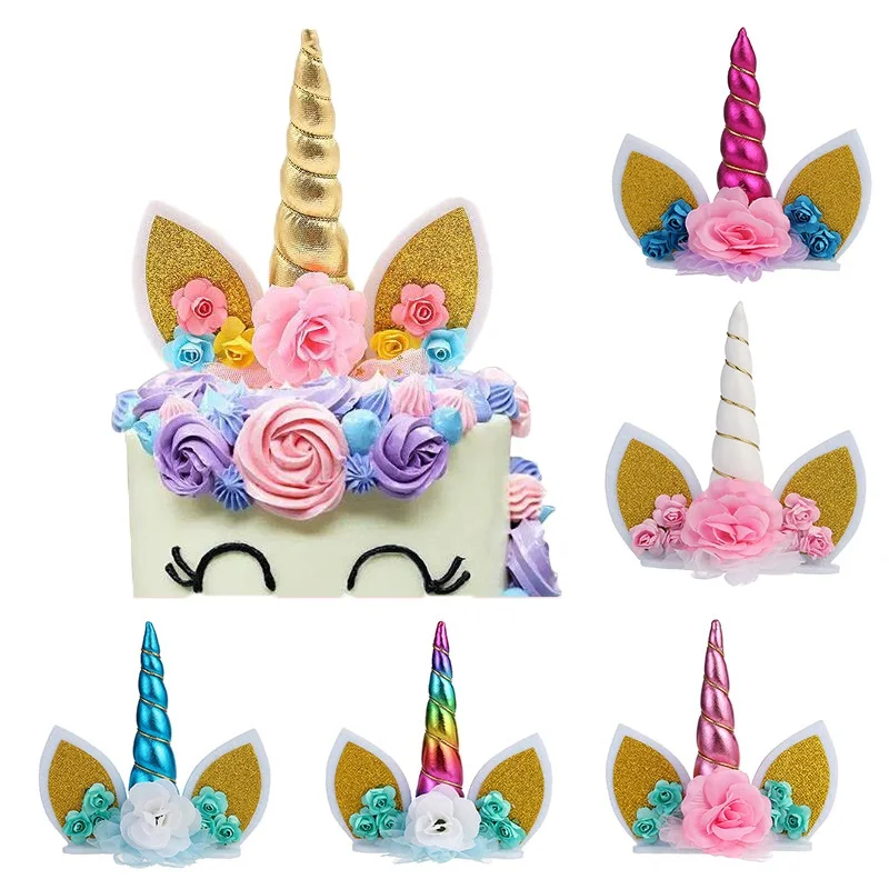 

Unicorn Party Birthday Cake Decoration Toppers for Kids Baby Boy Girl Party Decoration Cupcake Toppers Cake Topper Wedding