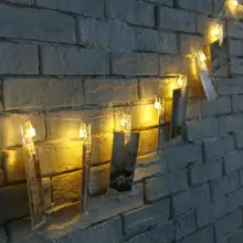 Фото клип Романтический ЕС/США 3,55 м держатель 20 светодиодный 8 видов световых планок гирлянды для вечерние свадебные украшения дома