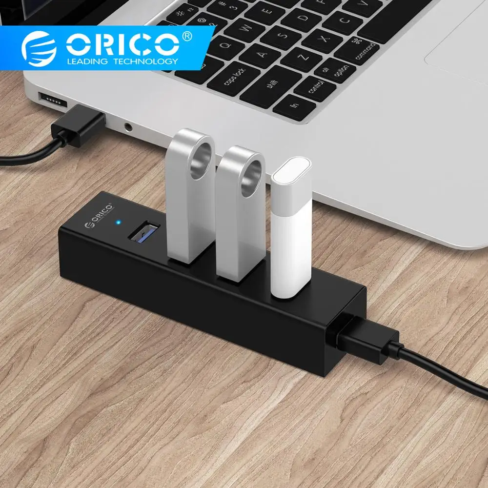 ORICO высокоскоростной 4 порта USB 3,0 концентратор разветвитель портативный OTG адаптер для Apple Macbook Air ноутбук ПК планшет