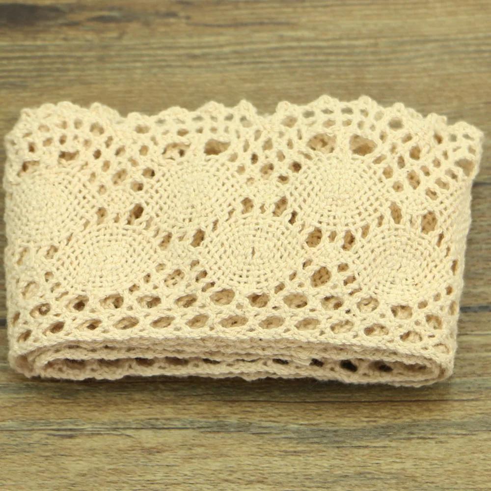 

1yards of high quality cotton beige lace sewing household clothing accessories DIY material wedding decoration