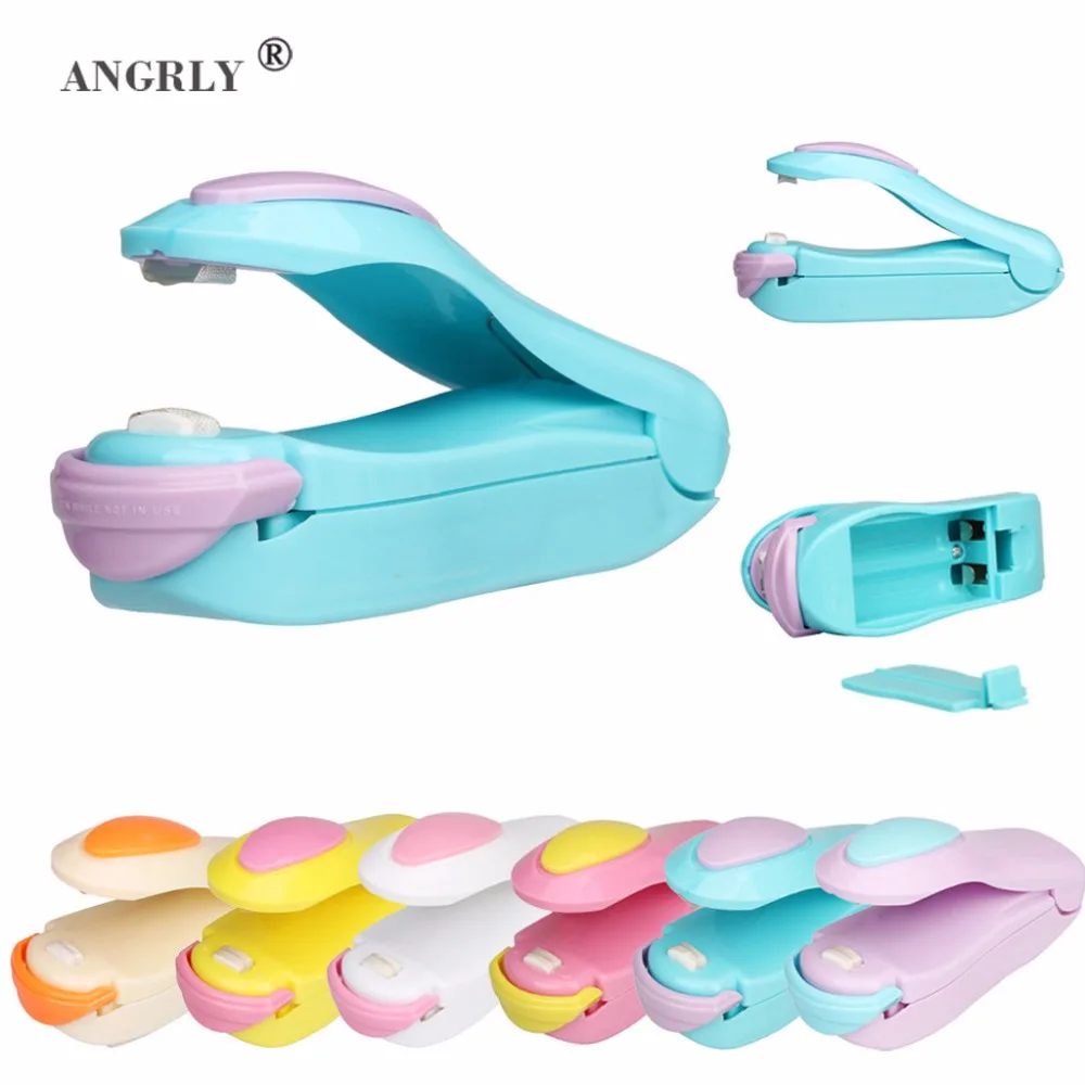 

Portable Bag Clips Handheld Mini Electric Heat Sealing Machine Impulse Sealer Seal Packing Plastic Bag Work With Battery Supply