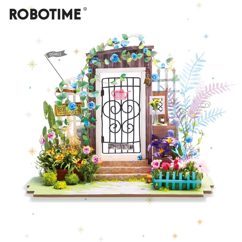 

Robotime DIY Garden Entrance Children Adult Miniature Wooden Doll House Model Building Kits Dollhouse Creative Toys DGM02