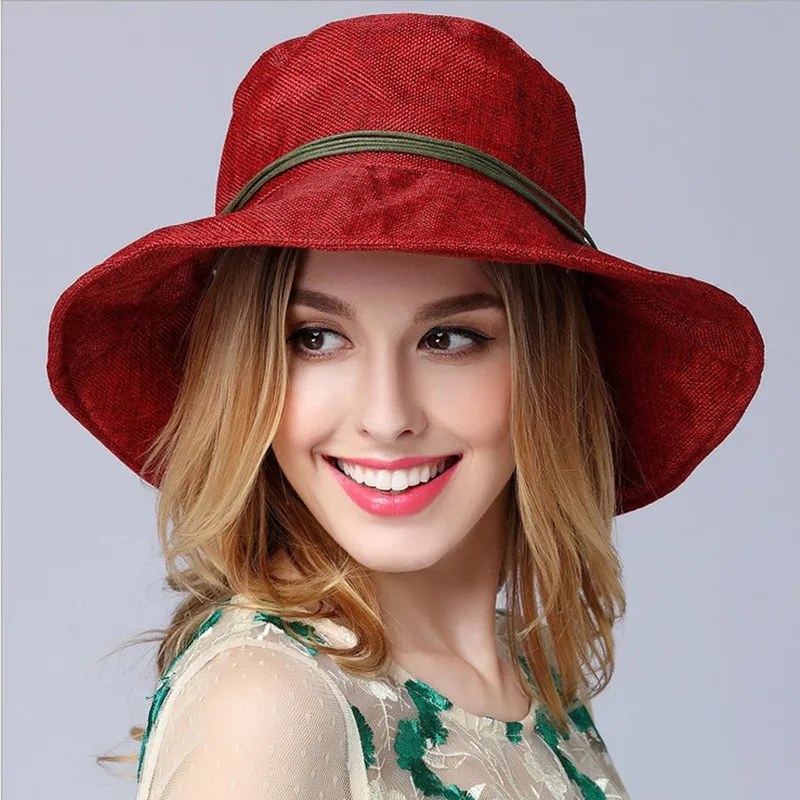 New fashion Foldable Wide Brimmed Sun Hat Summer beach Hats for Women UV Protection wholesale