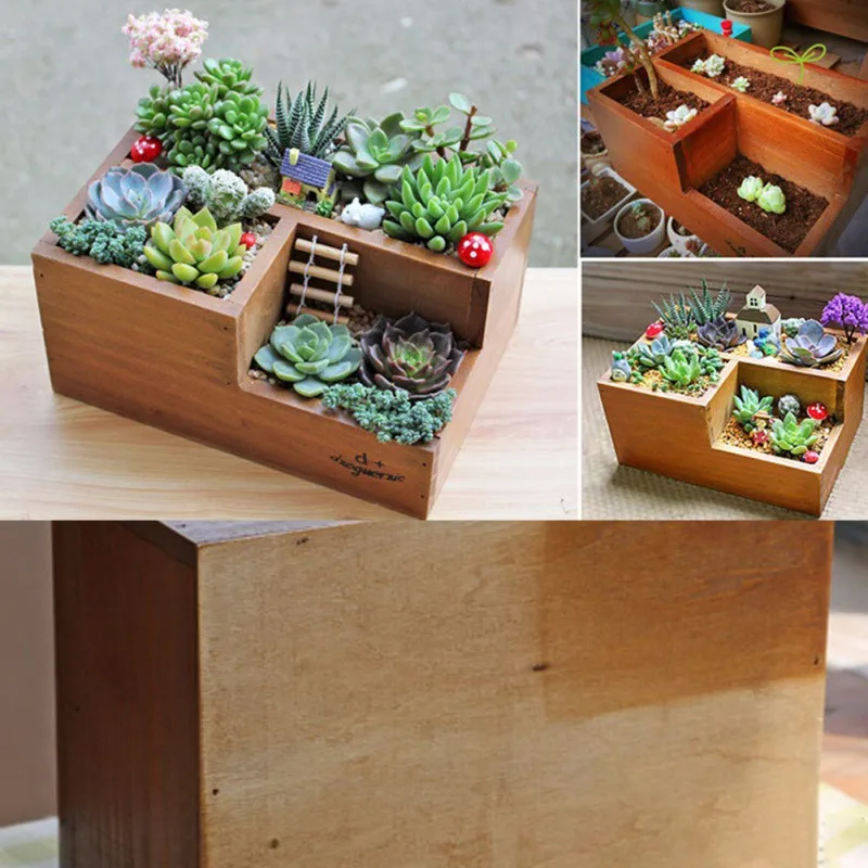 Mini Wooden Flower Pot Free Shipping Worldwide