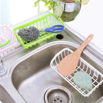 

Double Suction Cup Kitchen Drain Basket Rack Sink Multi-function Dish Washing Sponge Storage Rack Cutlery Storage Rack