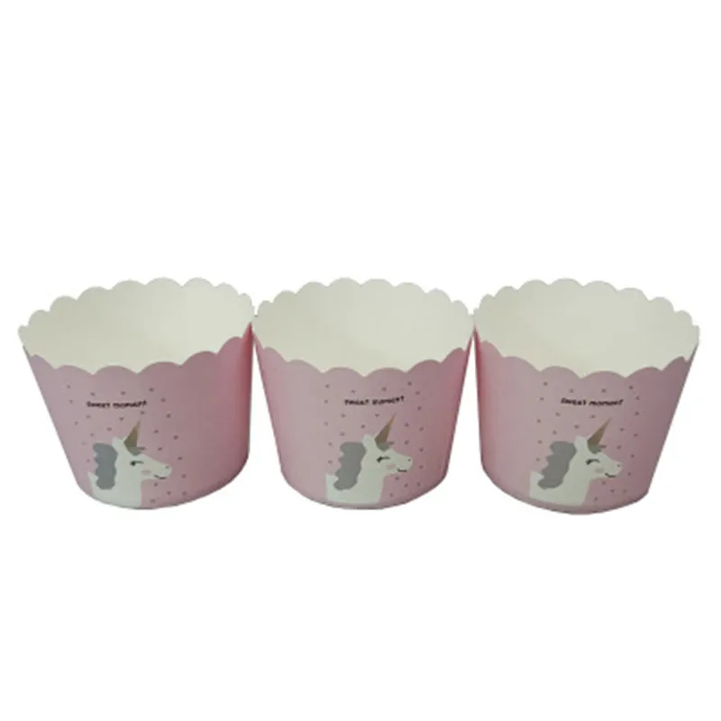 50 шт. бумажный стаканчик для кексов с изображением милого момента единорога, обертка для кексов, лайнер для выпечки, свадебные кассеты, бумага для кексов с помадкой