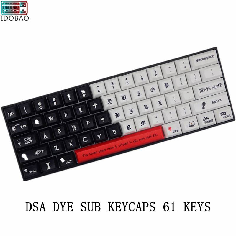 

IDOBAO New Arrival DSA Pbt Dye Sub Keycaps 61 Keys For Cherry Mx Switch Mechanical Keyboard Teclado Inalambrico Clavier Gamer